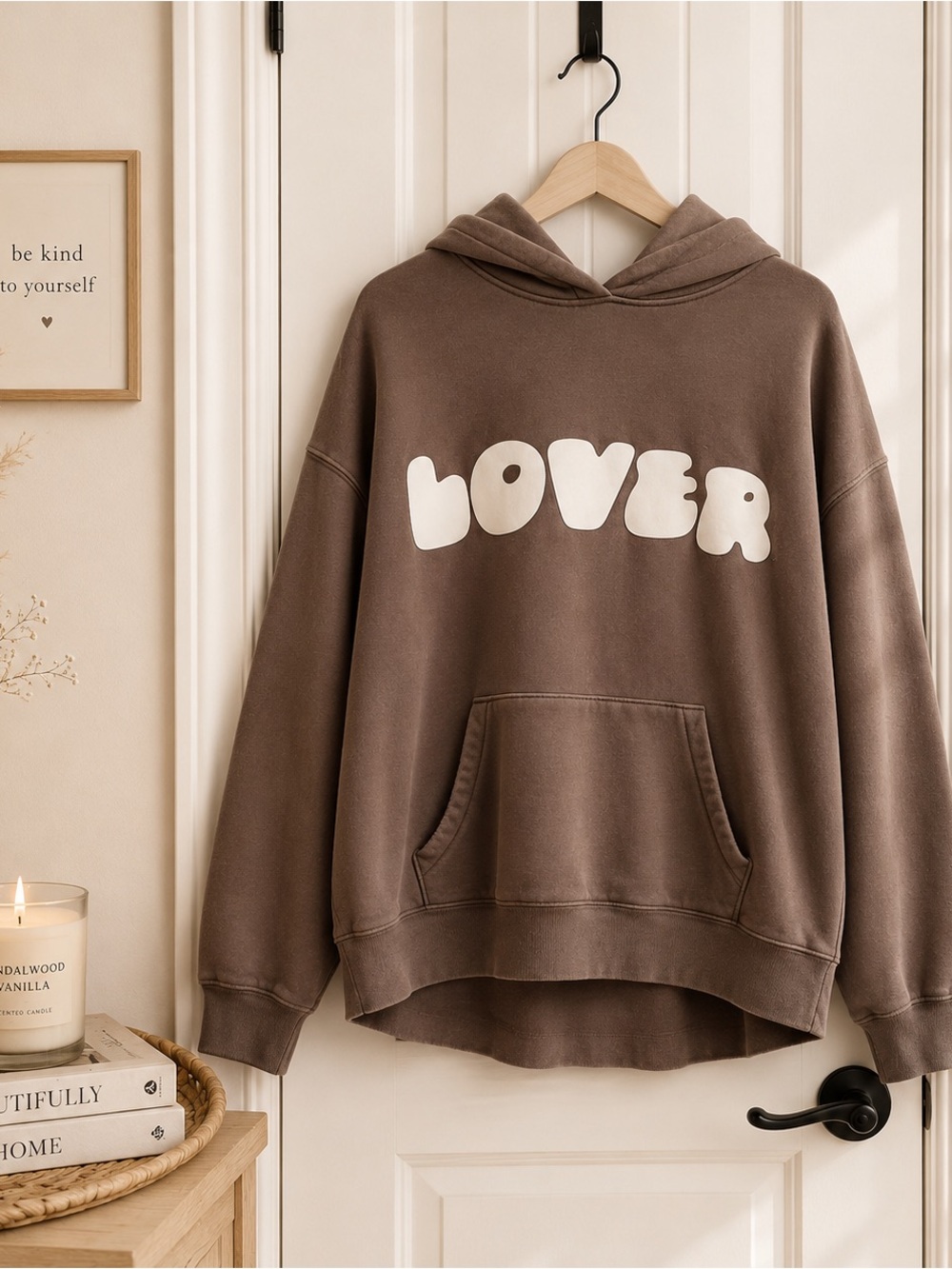 wild fable Brown "LOVER" Graphic Hoodie